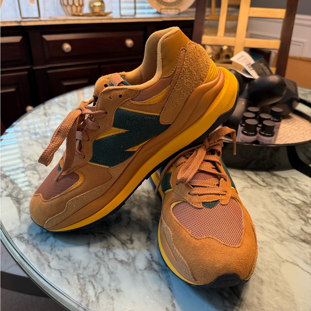 Brand New Never Worn Stylish Tan and Yellow Men's Sneakers!!